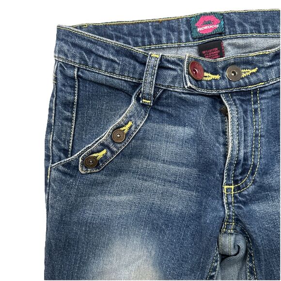 Fiorucci Vintage Women's Straight Leg Denim Jeans Size 3 Angel Patch Medium Wash - Picture 5 of 13